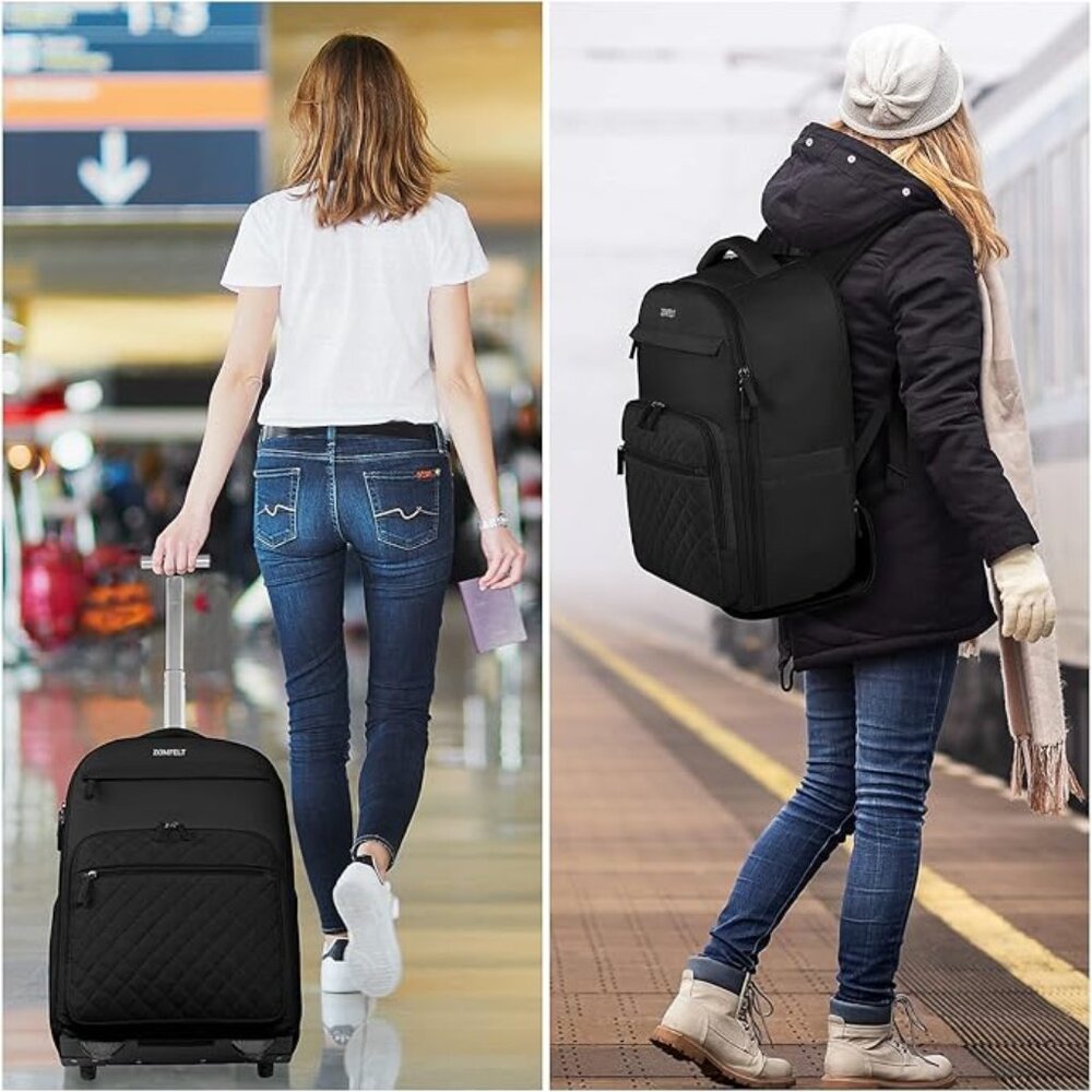 NWOT! Convertible Rolling Carry-on/Backpack w/Laptop Divider & Telescopic Handle